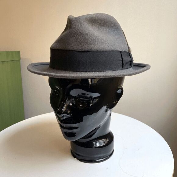 Vintage 1940s - 1950s Bollman USA Botany 500 Light Grey 100% Wool Fedora - Picture 12 of 12